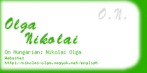 olga nikolai business card